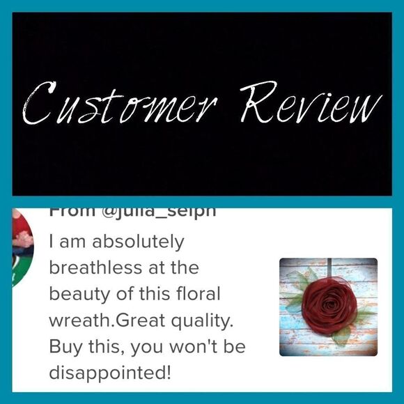 Wreath Dark Red Rose Floral Wreath - Picture 3 of 4